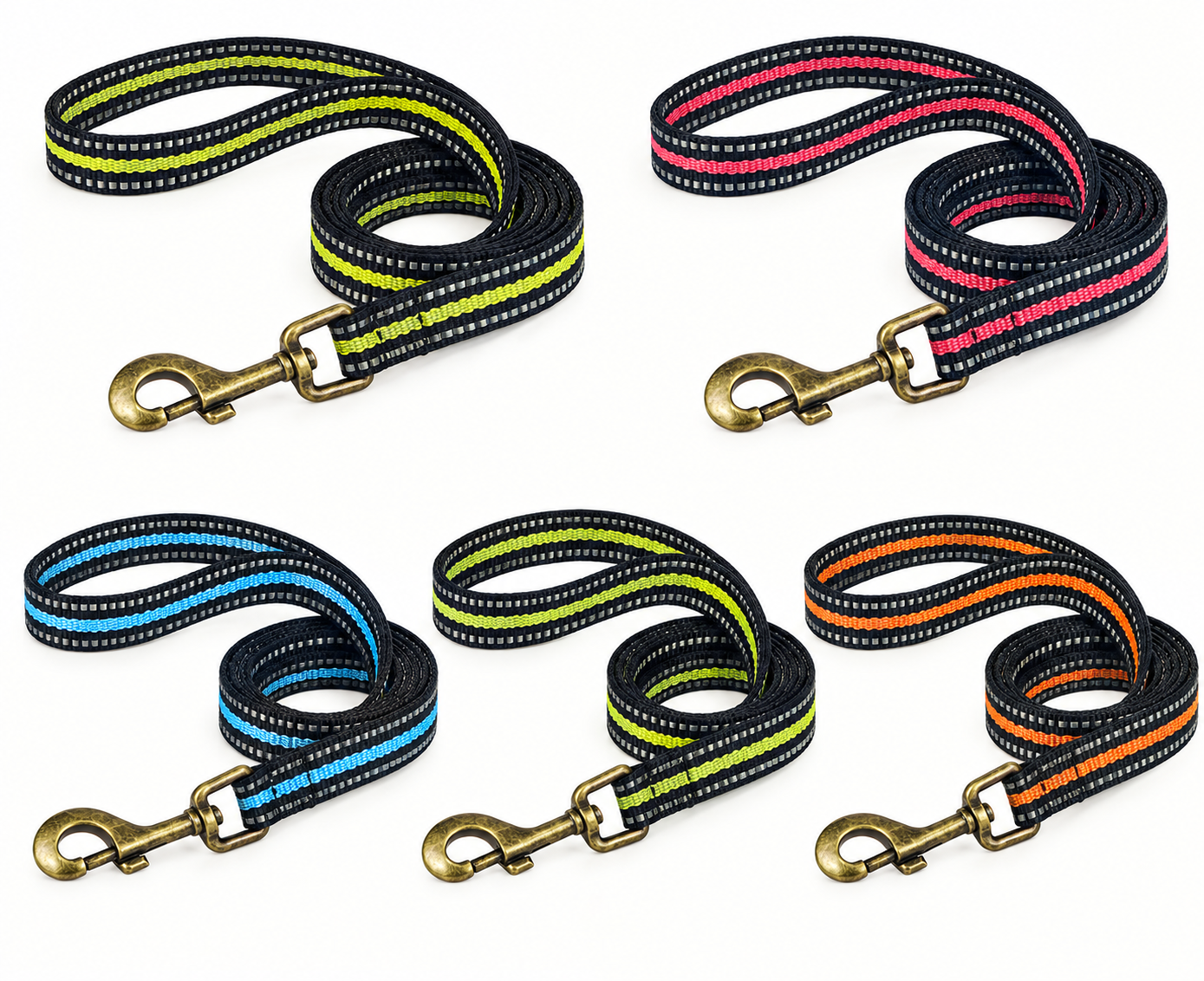 Reflective Polyester Dog Leash Webbing Multi Color for Adjustable Pet Dog Leashes